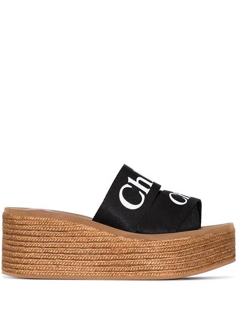 chloe espedrille slides|chloe woody wedge sandals.